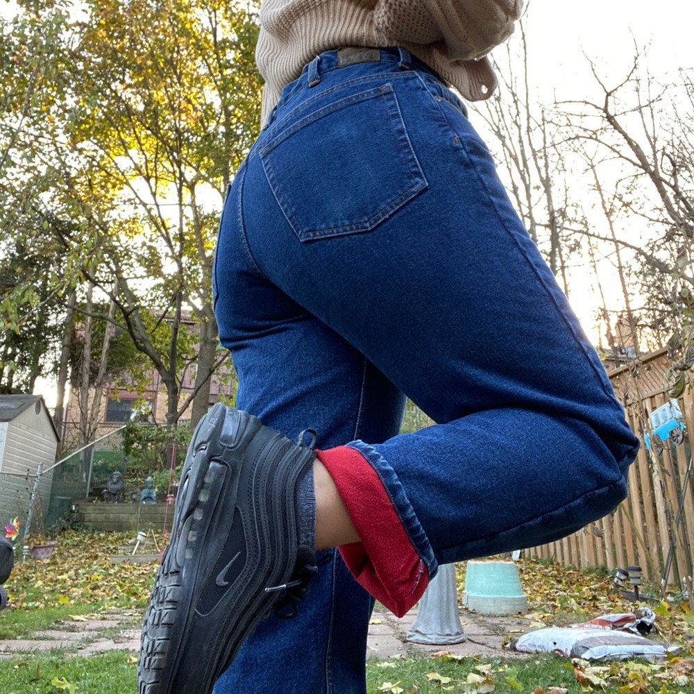Lined denim jeans